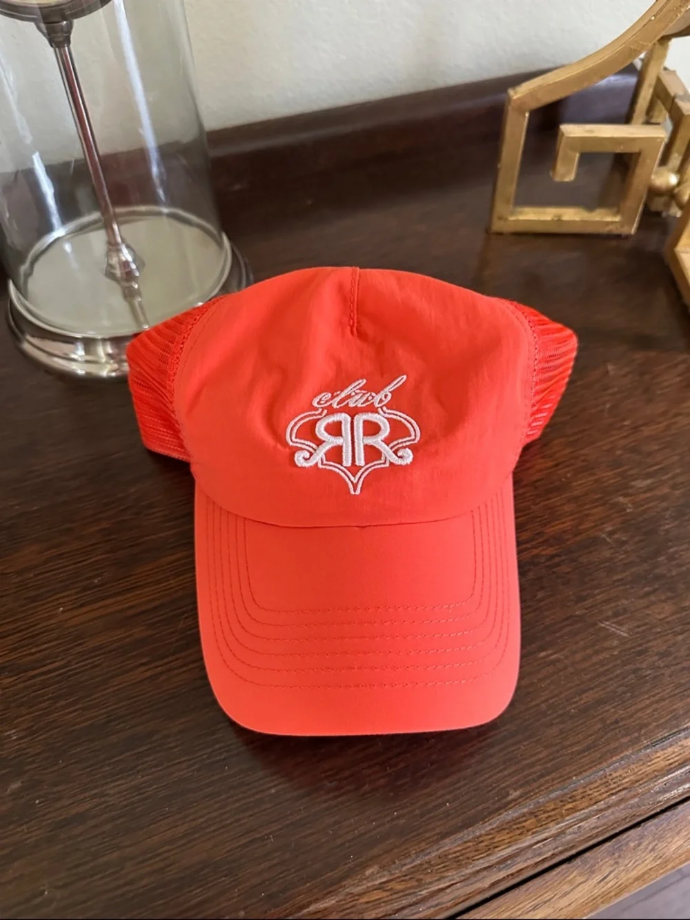 Roller Rabbit Target orange Mesh Baseball Cap with White Embroidered Logo - Picture 1 of 2